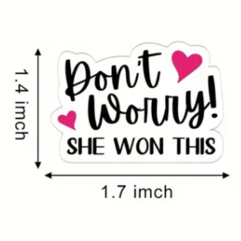 500 Don't Worry She Won this labels NIB - Picture 5 of 7